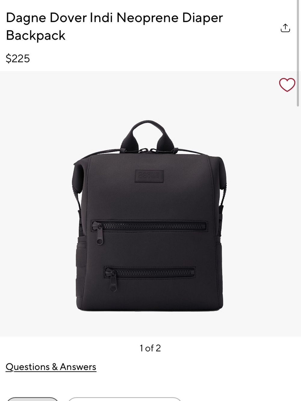 Dagne Dover Black Indi Neoprene Backpack